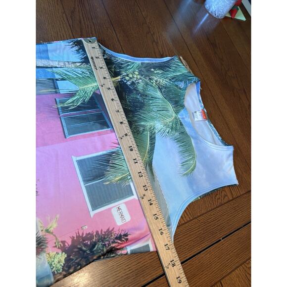 SUVA Tank Top Beach Cabana Photographic Print Sz Medium Private Label Summer USA - Picture 5 of 5